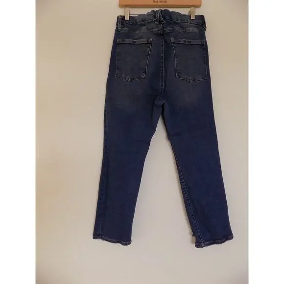 Good American straight leg distressed jeans high waist size 16 - Picture 5 of 8